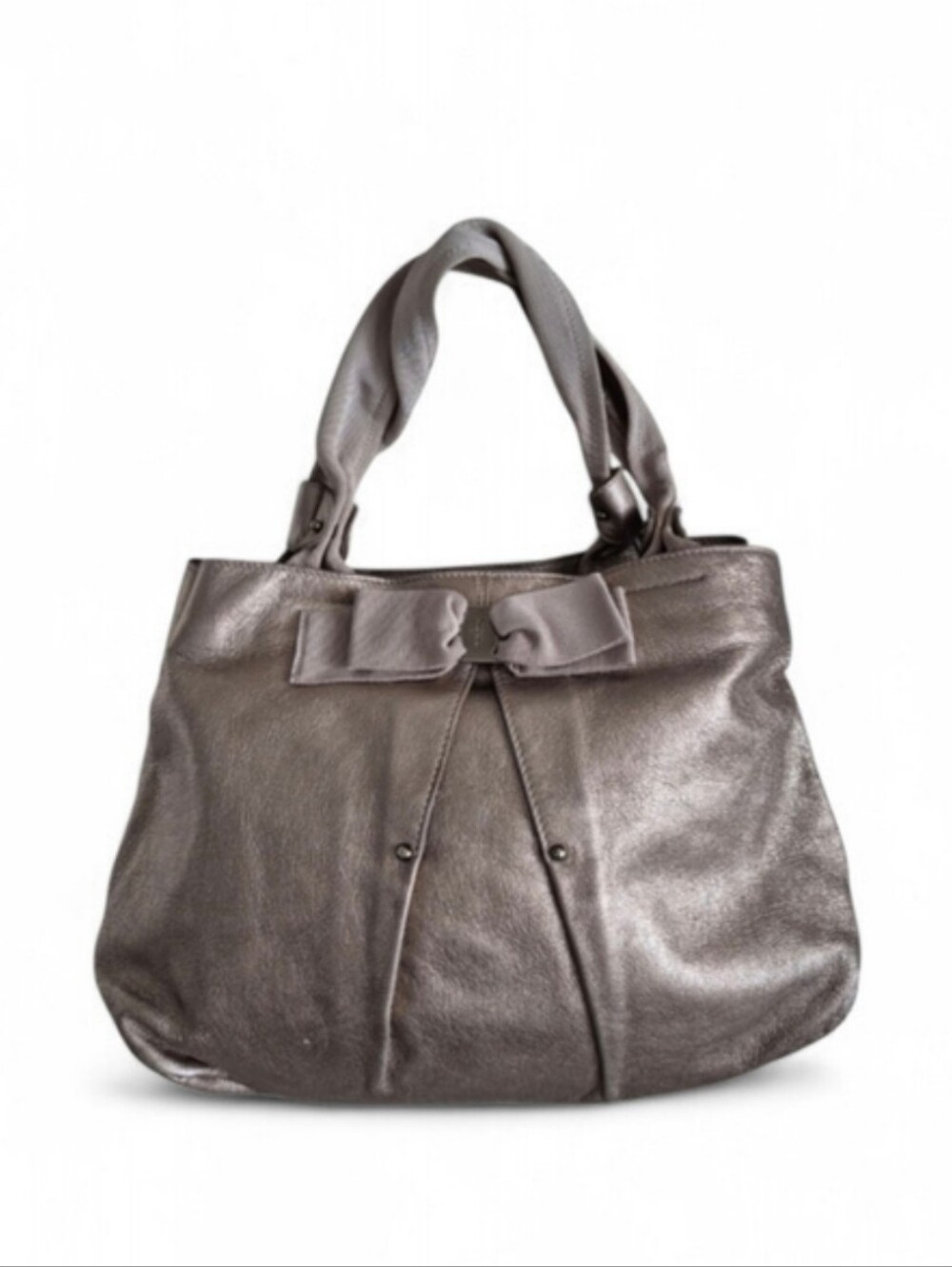 Salvatore Ferragamo Leather Gold Metallic Shoulder Bag